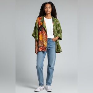 84 🌸 Kantha Colorful Patterned Jacket. handmade one size 🌸